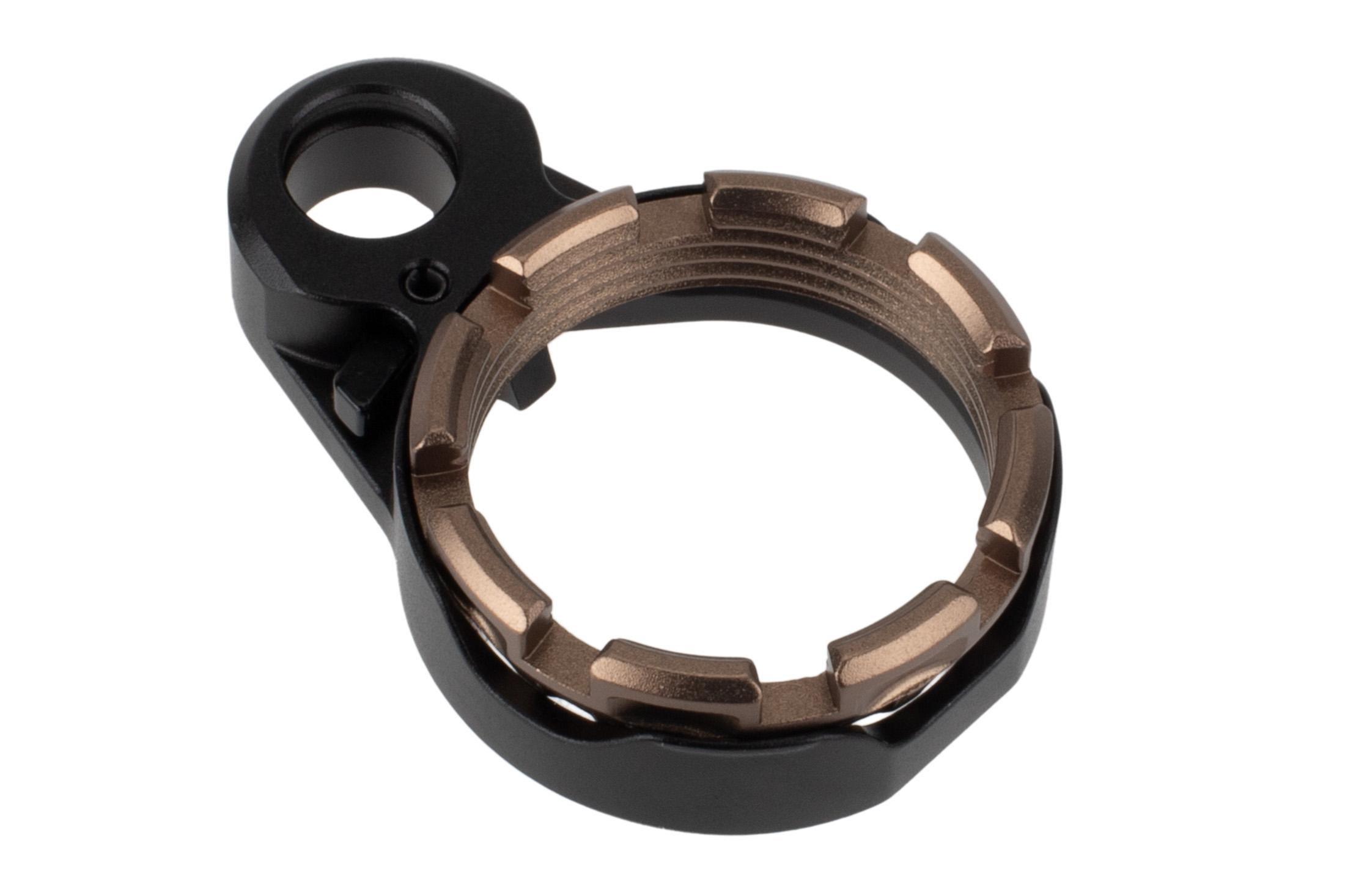 Fortis Enhanced AR-15 End Plate System - K2 - FDE Castle Nut - Locking Lever